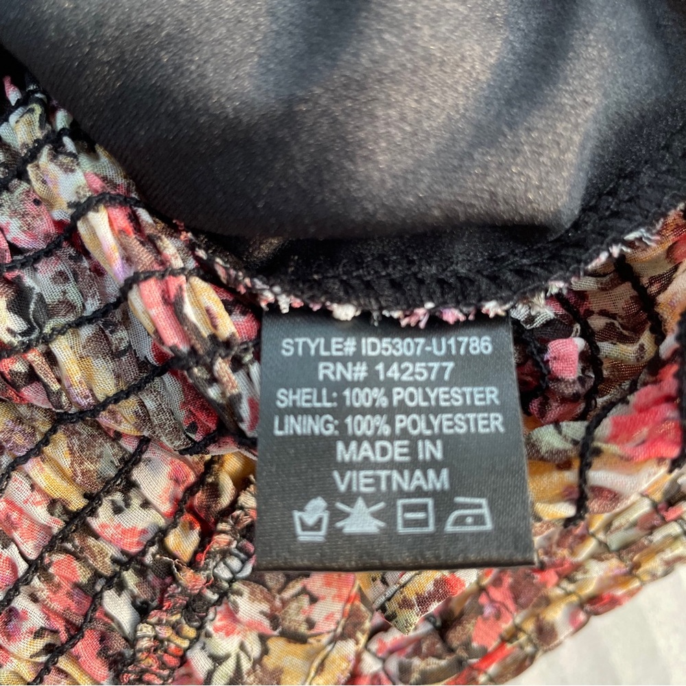 UO Iris Black Floral Sweetheart Spaghetti Strap Ruched Stretch Mini Dress - Picture 9 of 12